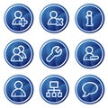 Users web icons, blue circle buttons series Royalty Free Stock Photo