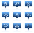 Users web icons, blue speech bubbles series Royalty Free Stock Photo