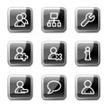 Users web icons, glossy buttons series Royalty Free Stock Photo