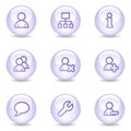 Users web icons, glossy pearl series