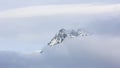 Ushba peak in clouds