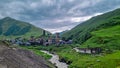 Ushguli - Amazing view on the mountain village of Ushguli in Caucasus Mountain Range in Georgia