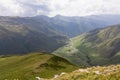 Ushguli - Panoramic view on the mountain village of Ushguli in Caucasus Mountain Range in Georgia