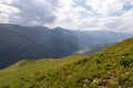 Ushguli - Panoramic view on the mountain village of Ushguli in Caucasus Mountain Range in Georgia