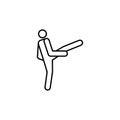 Ushiro geri, karate line icon. Signs and symbols can be used for web, logo, mobile app, UI, UX