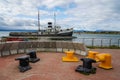 The wreck of Saint Christopher aground in the harbor of Ushuaia Royalty Free Stock Photo