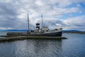The wreck of Saint Christopher aground in the harbor of Ushuaia Royalty Free Stock Photo