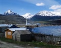 ushuaia city in winter with mountain agentina Royalty Free Stock Photo