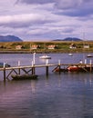 ushuaia-tierra del fuego-argentina panoramic view with buildings and houses patagonia with sky with clouds Royalty Free Stock Photo