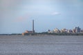 Usina do Gasometro Gas Plant and city skyline at Guaiba River - Porto Alegre, Rio Grande do Sul, Brazil