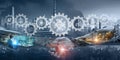 Using AI in manufacturing. AI adoption for predictation, forecasting, decision making, automation process. Royalty Free Stock Photo