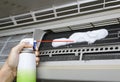 Air conditioner foaming coil cleaner