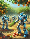 Using artificial intelligence, agricultural robots are on the rise on high tech farms Royalty Free Stock Photo