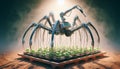 Using artificial intelligence, agricultural robots are on the rise on high tech farms Royalty Free Stock Photo