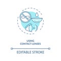 Using contact lenses concept icon Royalty Free Stock Photo