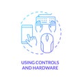 Using controls and hardware blue gradient concept icon Royalty Free Stock Photo