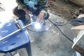 Using electric welding tools