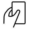 Using handphone icon outline vector. Hand phone