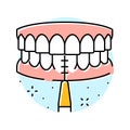 using interdental brushes color icon vector illustration Royalty Free Stock Photo
