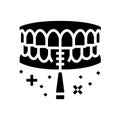 using interdental brushes glyph icon vector illustration Royalty Free Stock Photo