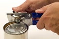 Using Manual Can Opener Royalty Free Stock Photo