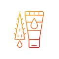 Using moisturizing lotion gradient linear vector icon