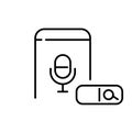 Using personal voice assistant on smartphone app. Pixel perfect, editable stroke Royalty Free Stock Photo