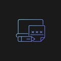 Using post it to remember password gradient vector icon for dark theme Royalty Free Stock Photo