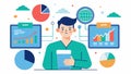 Using predictive analytics to forecast customer preferences and anticipate their future needs.. Vector illustration.