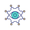 Using qualitative and quantitative research methods RGB color icon