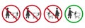 Using shopping trolley with children. Correct and wrong usage of shopping trolley. Rules using of shop cart. Vector