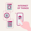 Using smart technology at home. Internet of things Royalty Free Stock Photo