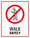 Using smartphone while walking sign vector illustration Royalty Free Stock Photo