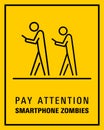 Using smartphone while walking sign vector illustration Royalty Free Stock Photo