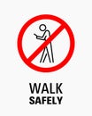 Using smartphone while walking sign vector illustration Royalty Free Stock Photo