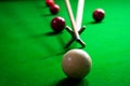 Using a spider to take a long shot in billiards