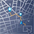 Using tablet for street map navigation vector