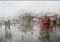 Uskudar square, multiple exposure. Istanbul, TURKEY Royalty Free Stock Photo