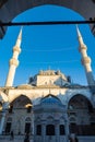 Uskudar Yeni Valide Mosque in vertical view. Ottoman mosques in Istanbul