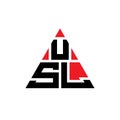 USL triangle letter logo design with triangle shape. USL triangle logo design monogram. USL triangle vector logo template with red Royalty Free Stock Photo