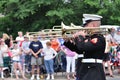 USMC Marine Forces Reserve Band Playing Trombones Royalty Free Stock Photo