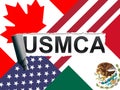 USMCA United States Mexico Canada Agreement Trade - 3d Illustration Royalty Free Stock Photo
