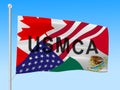 USMCA United States Mexico Canada Agreement Treaty - 2d Illustration Royalty Free Stock Photo