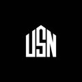 USN letter logo design on BLACK background. USN creative initials letter logo concept. USN letter design