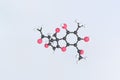 Usnic acid molecule, scientific molecular model, looping 3d animation Royalty Free Stock Photo