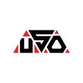 USO triangle letter logo design with triangle shape. USO triangle logo design monogram. USO triangle vector logo template with red Royalty Free Stock Photo