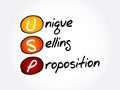 USP - Unique Selling Proposition acronym Royalty Free Stock Photo