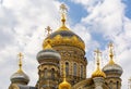 Uspenskaya church domes on Vasilievsky island, Saint Petersburg, Russia