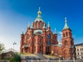 Uspenski Cathedral, Helsinki At Summer Sunny Day. Red Church In Royalty Free Stock Photo