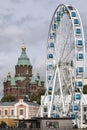 Uspenski Cathedral and Skywheel - Helsinki - Finland Royalty Free Stock Photo